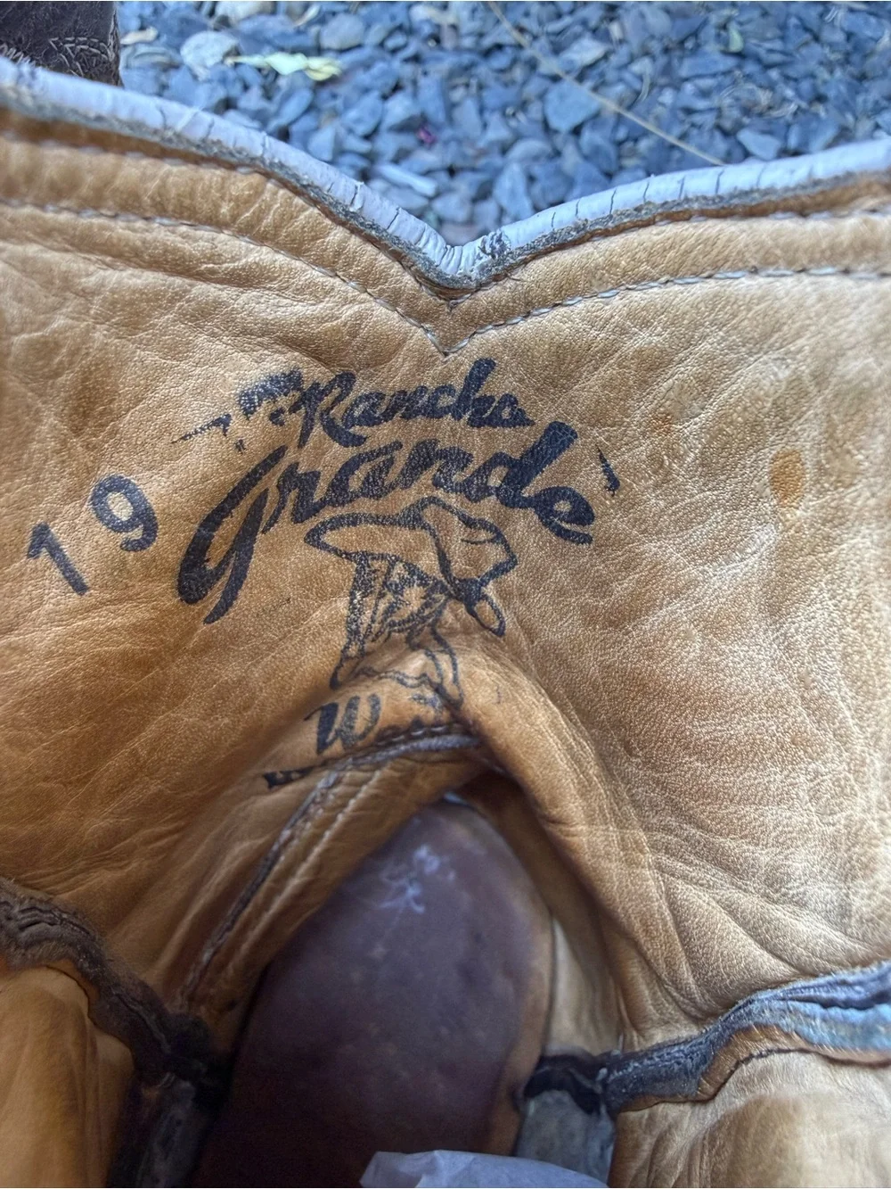Rancho Grande Kids Brown Leather Cowboy Boots Size 9 Western Embroidered